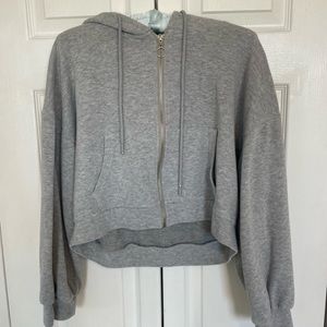 cropped zip sweatshirt
